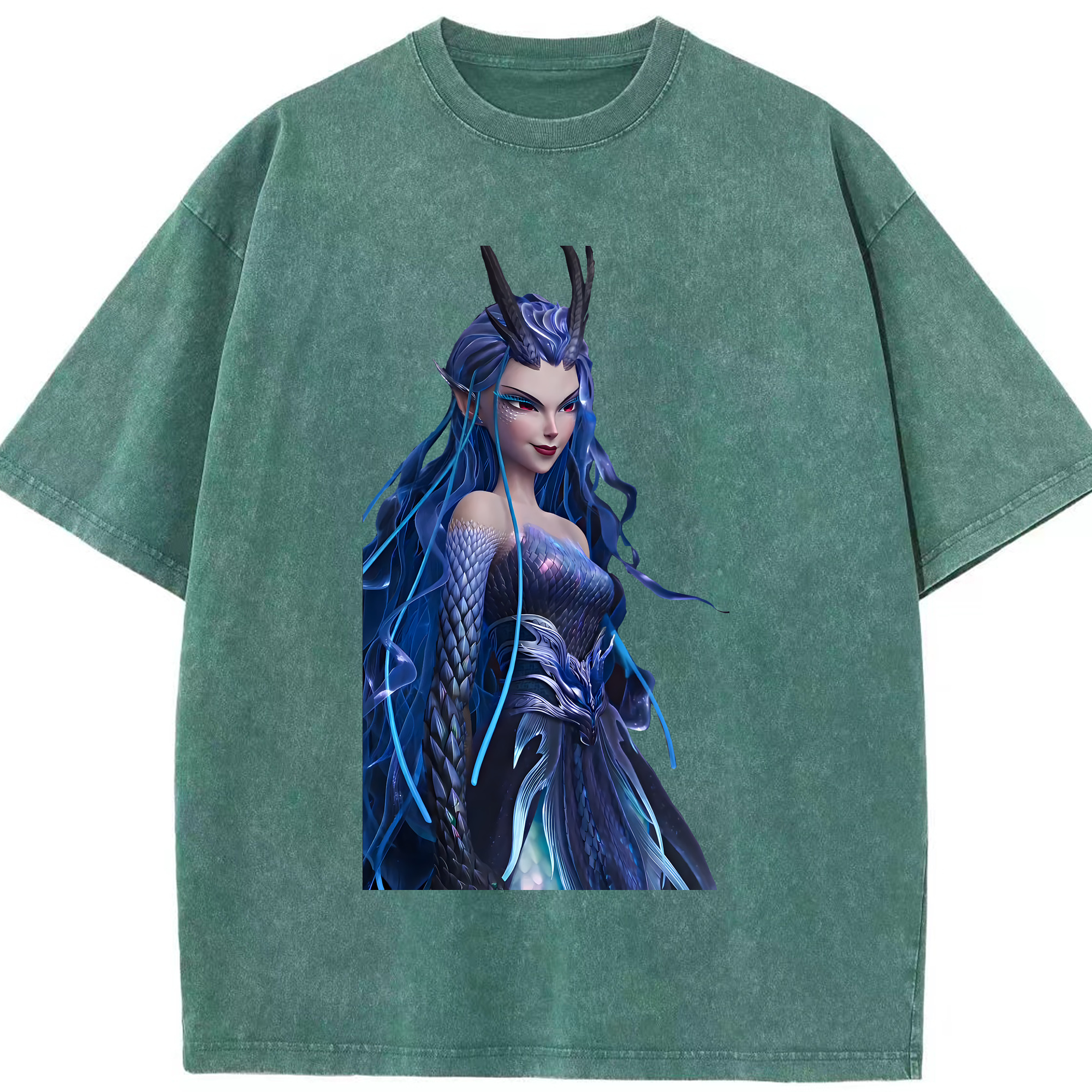 （画像用） Ne Zha 2 ナタ 魔童の大暴れ 綿100% ヴィンテージ風 半袖Tシャツ（フロントプリント）